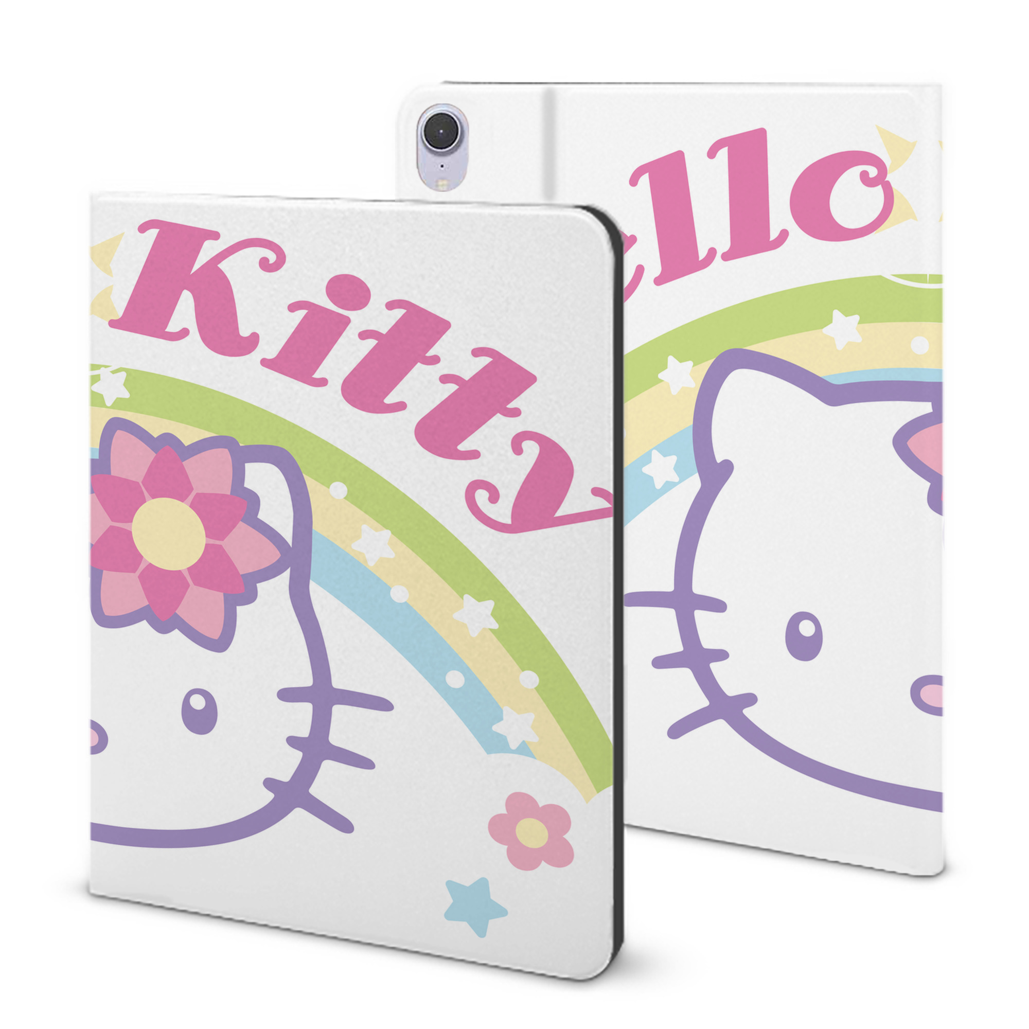 （画像用） Hello Kitty ハローキティ IPad ケース ブック型 PUレザー TPU 耐衝撃 軽量 薄型 ペン収納なし 全面保護 IPad 各モデル対応